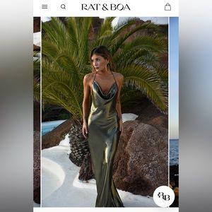 Rat and Boa Venus Low back gold metallic dress